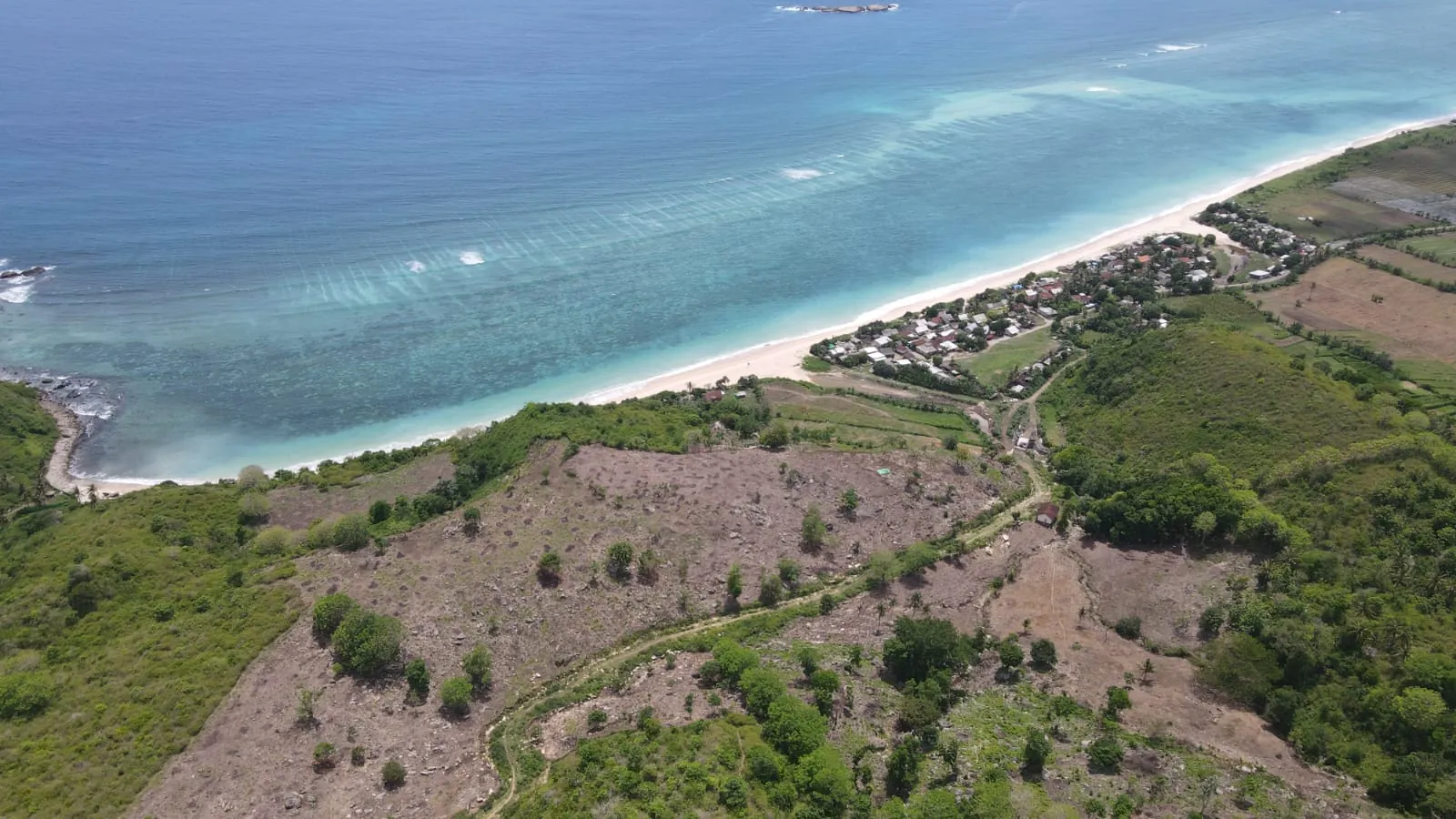 Nambung beachfront land and coastal landscape in South Lombok